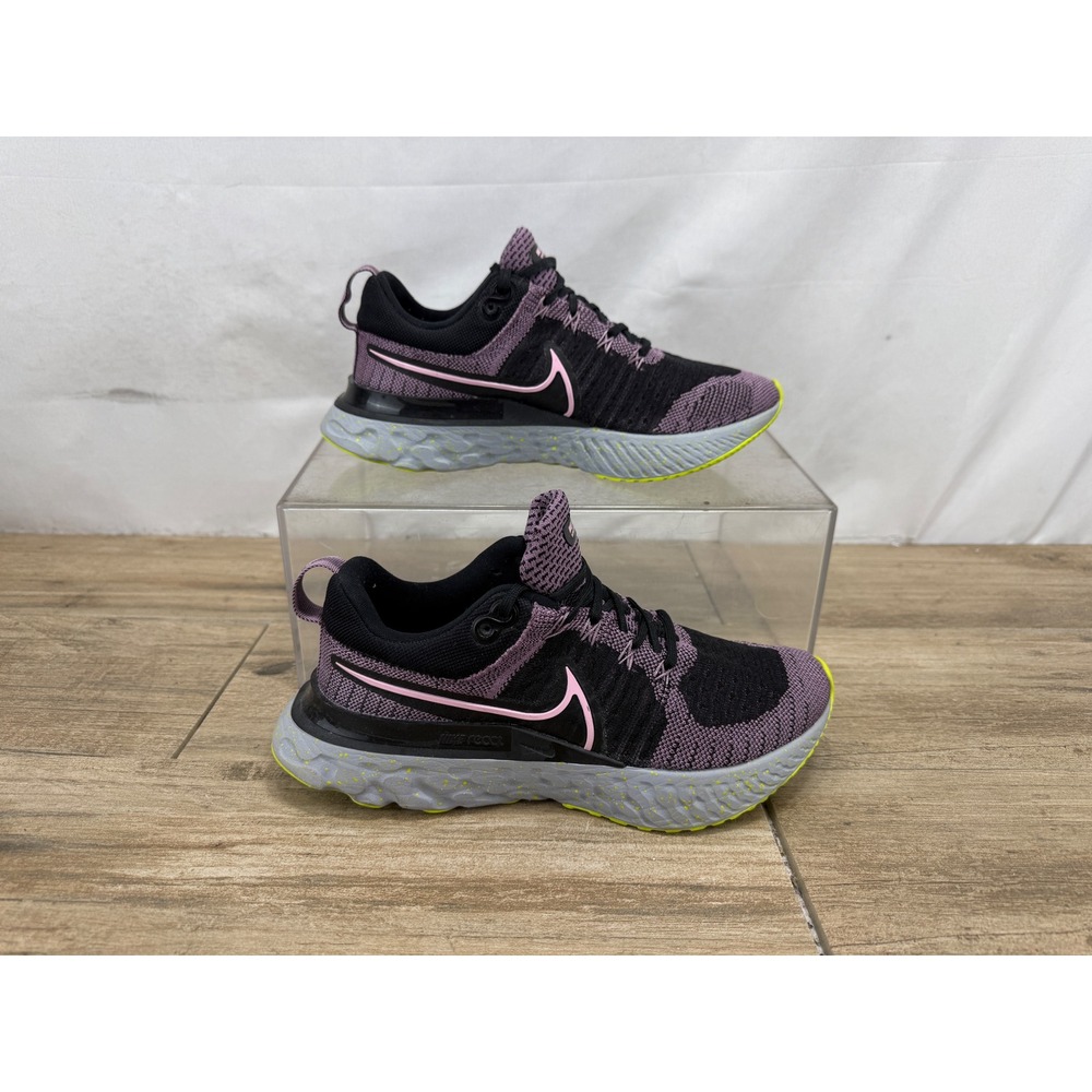 Nike React Infinity Run Flyknit‎ Womens Black Purple Pink CT2423-500 Size 6.5